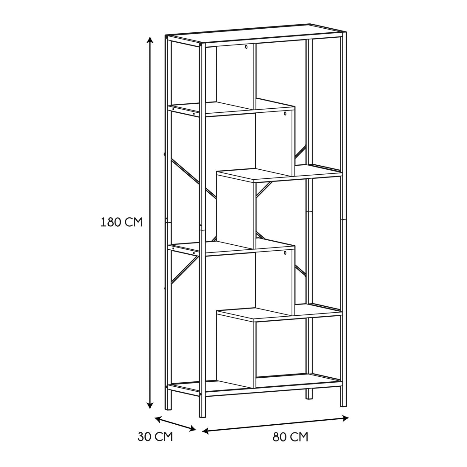 Etagère Edison 80x30x180cm