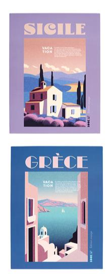 Affiche déco 30x40cm lot de 2