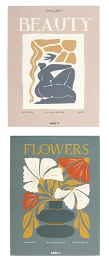 Affiche déco 30x40cm lot de 2