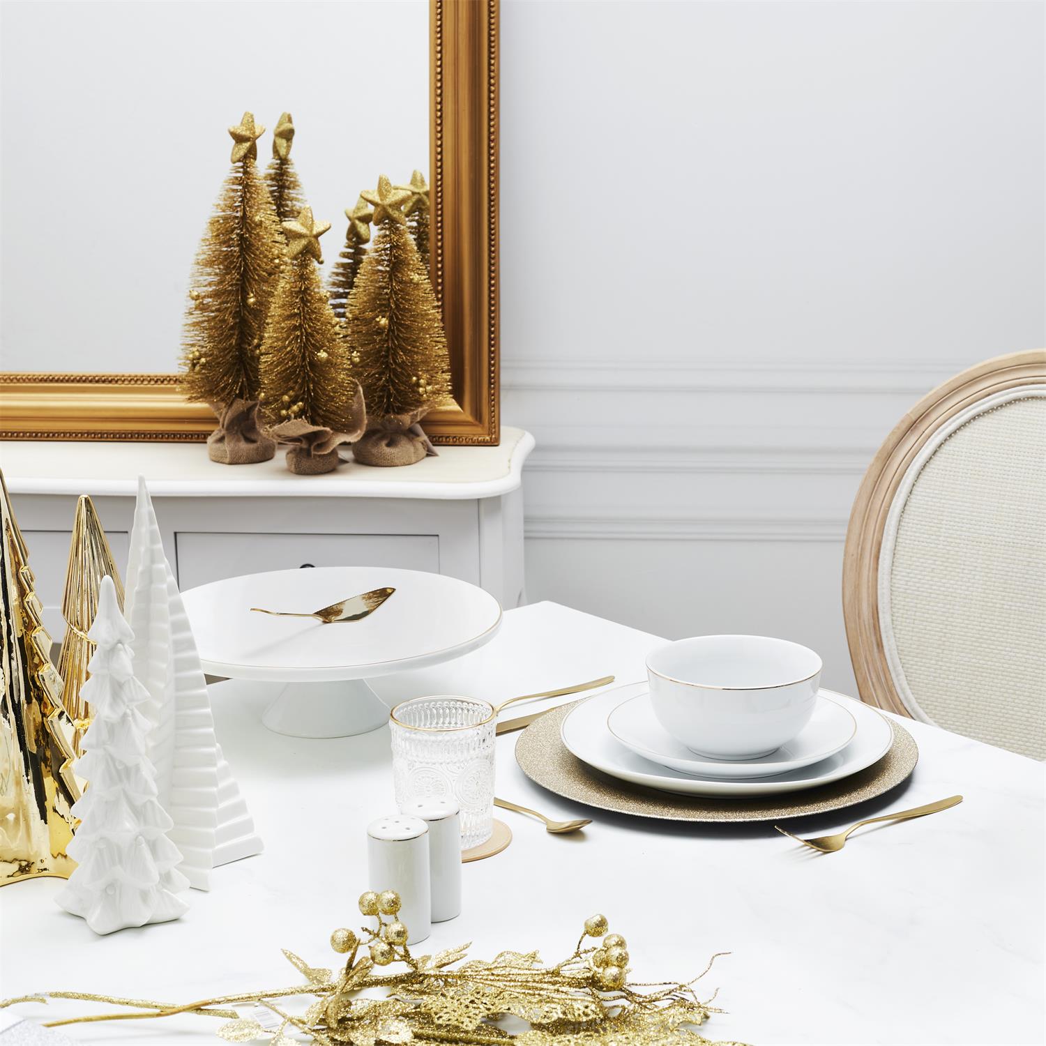 Salière poivrière liseré doré