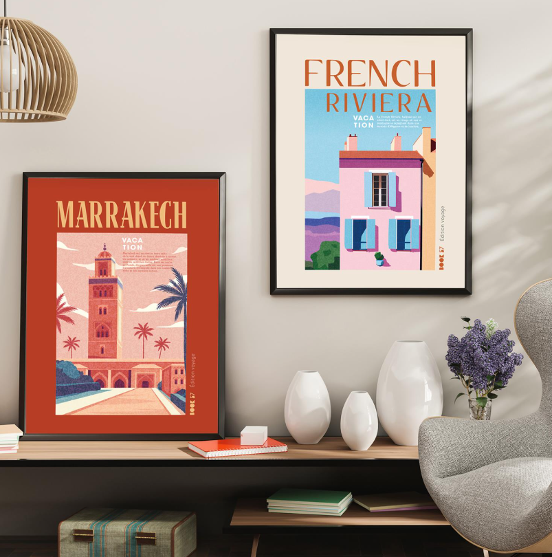 Affiche déco 50x70cm lot de 2