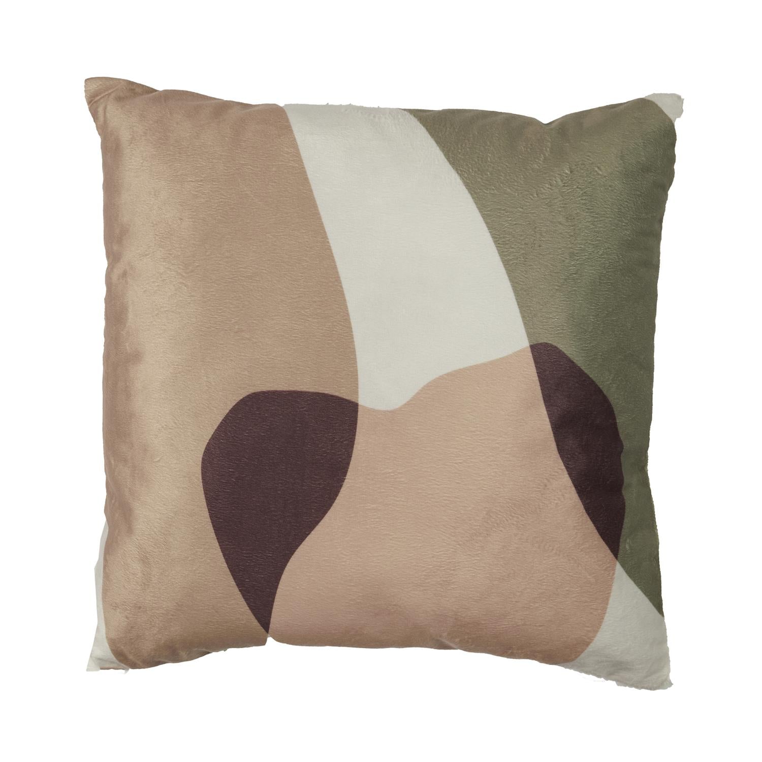 Coussin Marrakech Imprimé et Sherpa 40x40cm