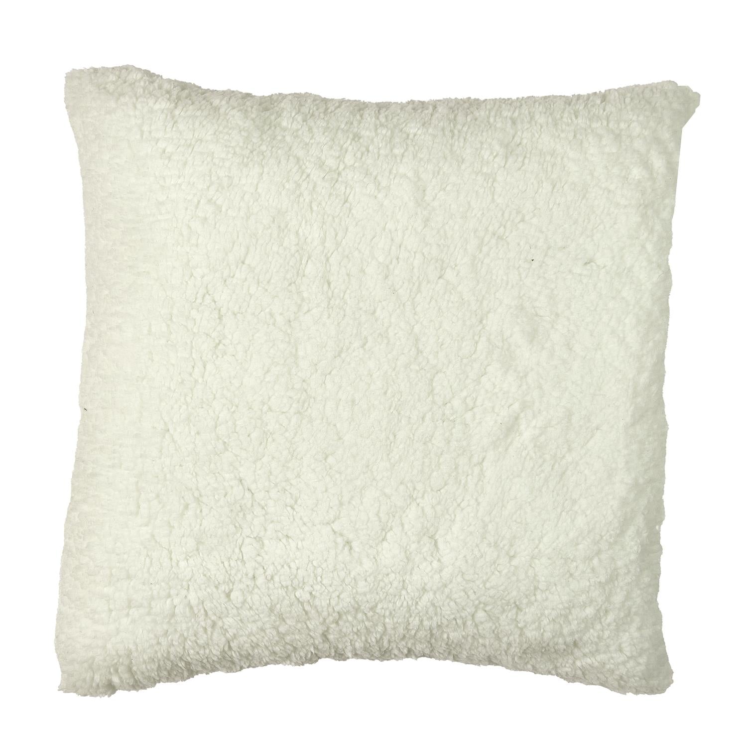 Coussin Marrakech Imprimé et Sherpa 40x40cm