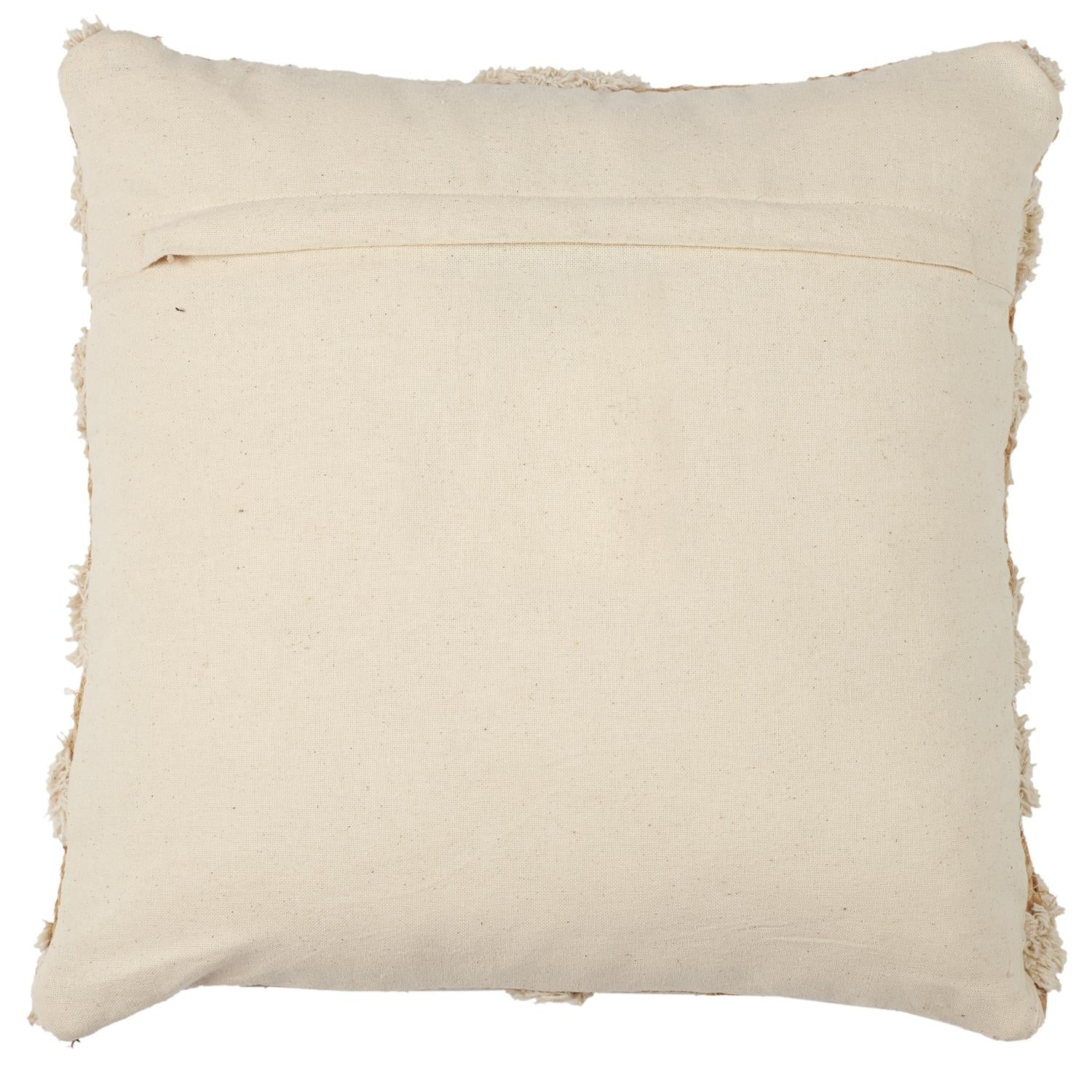 Coussin jute et coton tufte 40x40cm