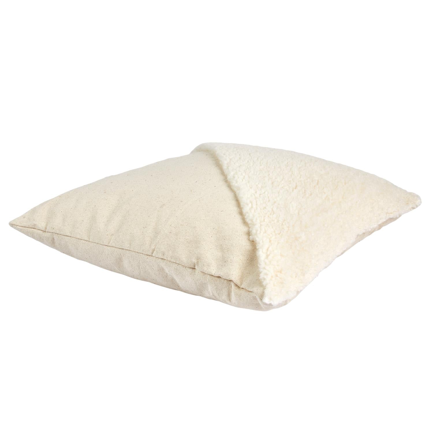 Coussin beige bouclette 40x40cm