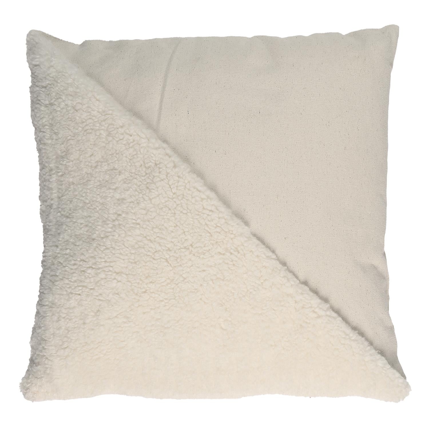 Coussin beige bouclette 40x40cm