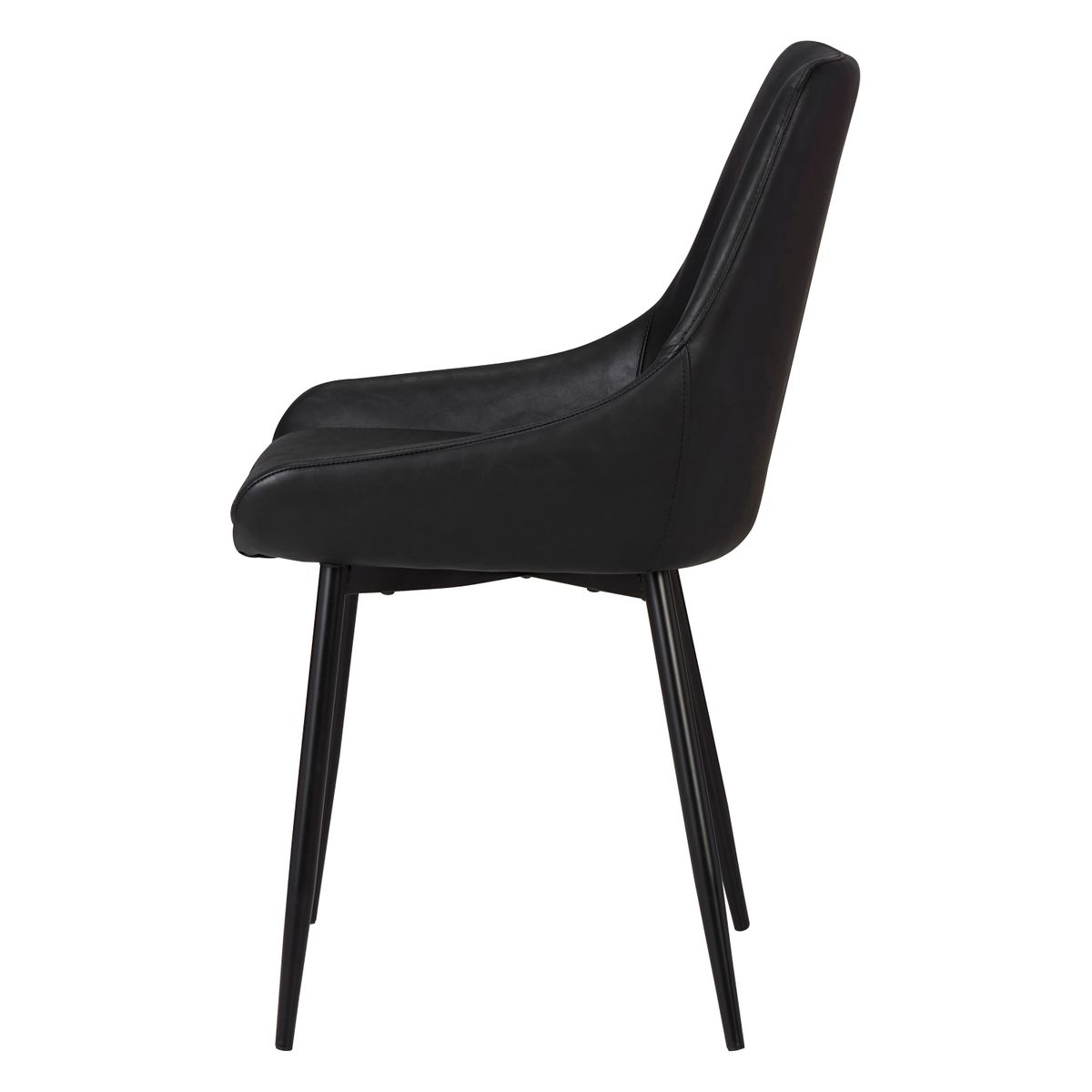 Chaise repas imitation cuir noir BARI