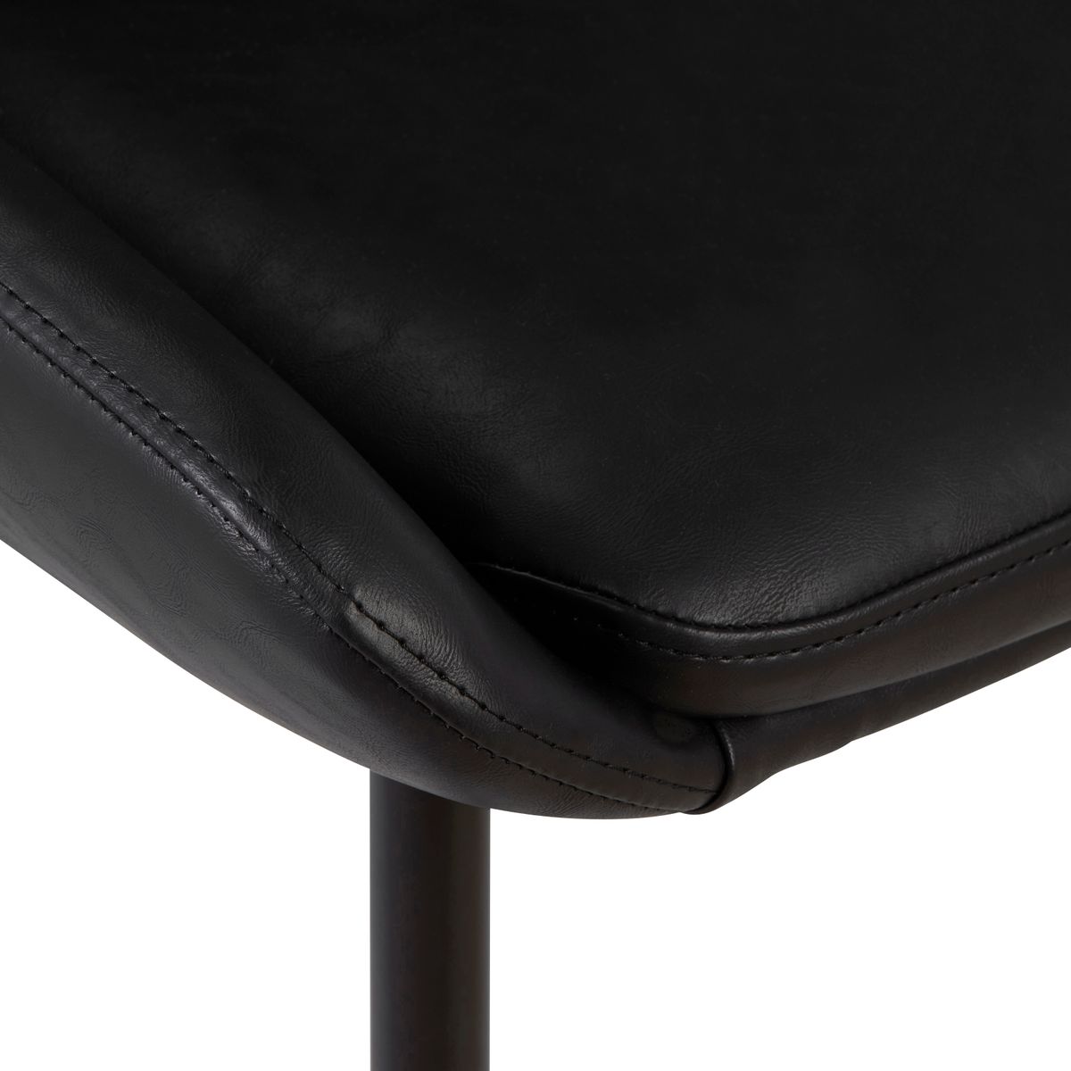 Chaise repas imitation cuir noir BARI