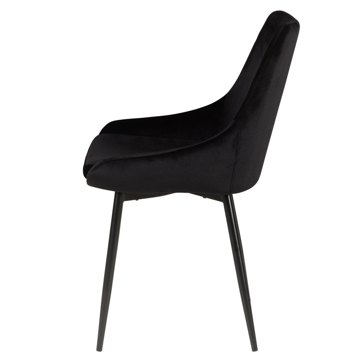 Chaise en velours noir pieds métal BARI