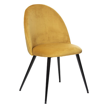 Chaise Slano velours Ocre