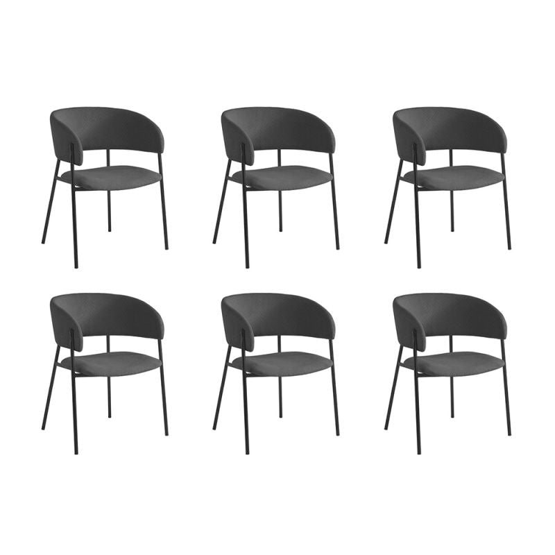 Lot de 6 chaises en velours côtelé - Gris foncé