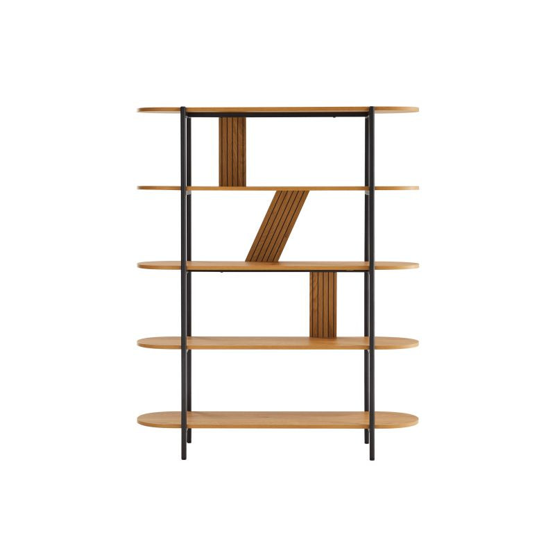 Etagère 120x35cm finition chêne et pieds métal noirs - Bois