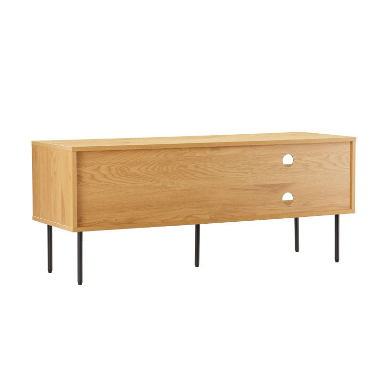 Meuble TV 120cm en bois et pieds noirs - Bois