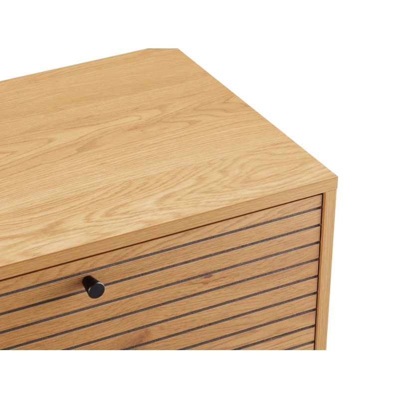 Meuble TV 120cm en bois et pieds noirs - Bois