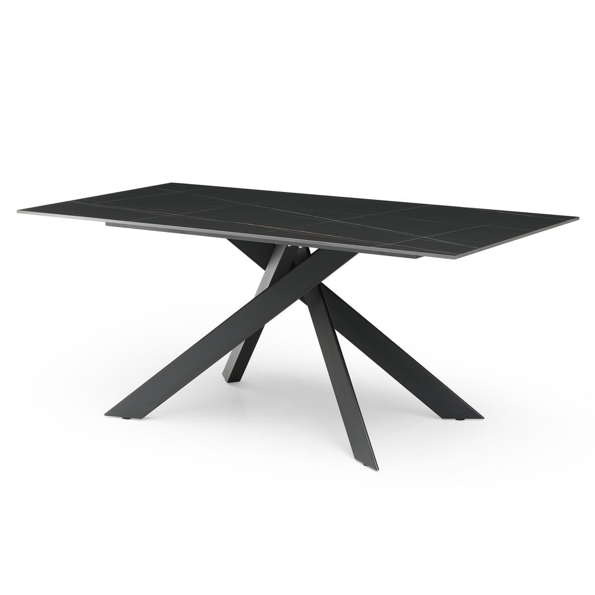 Table repas 180cm céramique Nero Dorato Mat noire Cruise