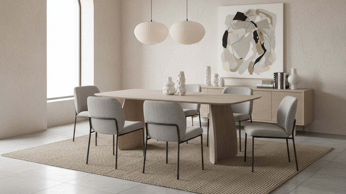 Table repas 180 cm placage chêne CURVI icône