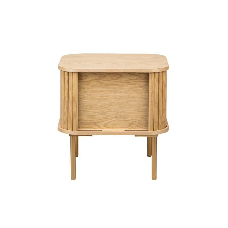 Table de chevet en bois et laiton - Bois