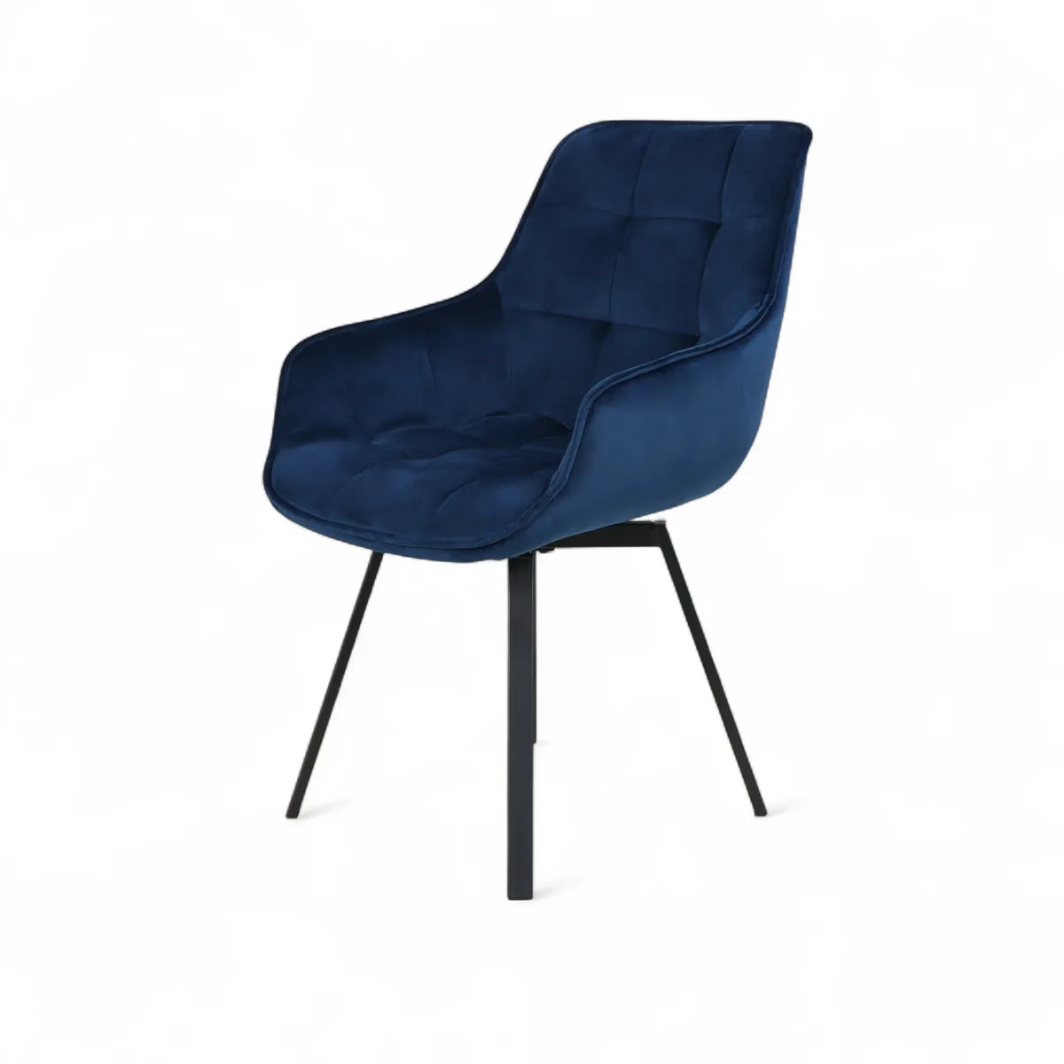 Chaise repas pivotante Kana velours bleu