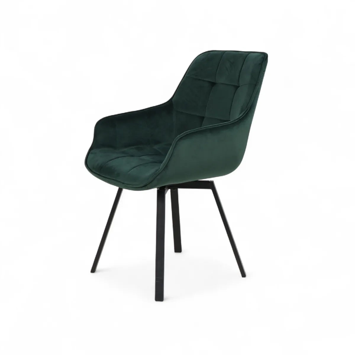 Chaise repas pivotante Kana velours vert foncé
