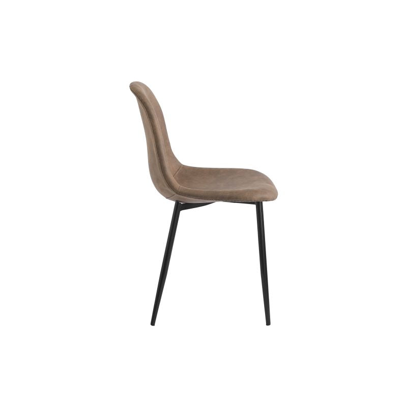 Lot de 4 chaises vintage en tissu - Marron