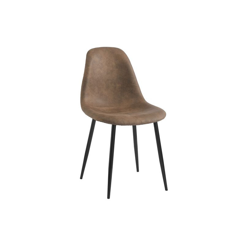 Lot de 4 chaises vintage en tissu - Marron