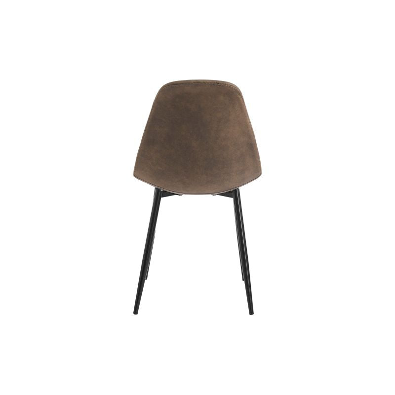 Lot de 4 chaises vintage en tissu - Marron