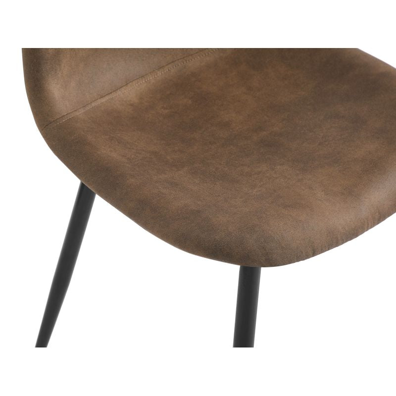 Lot de 4 chaises vintage en tissu - Marron