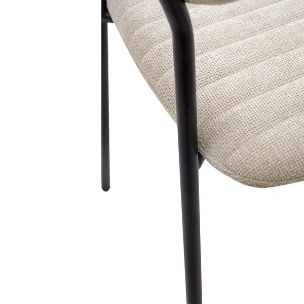 Chaise repas tissu beige KOTA