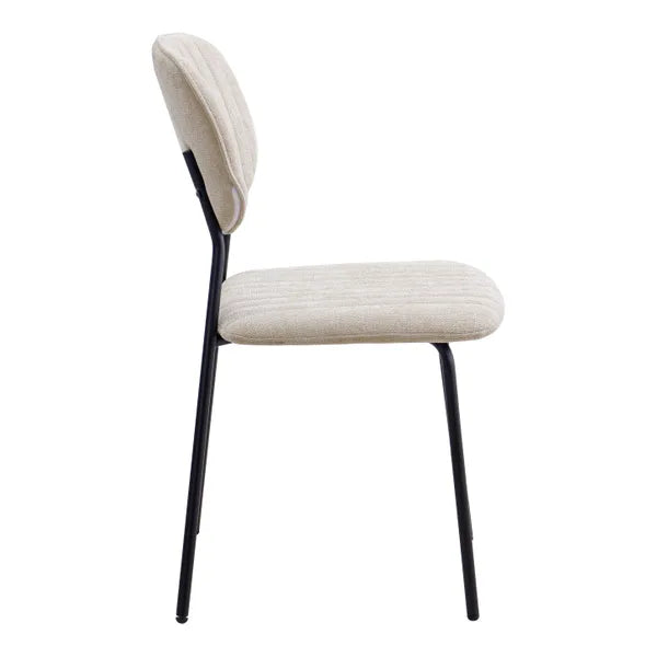 Chaise repas tissu beige KOTA