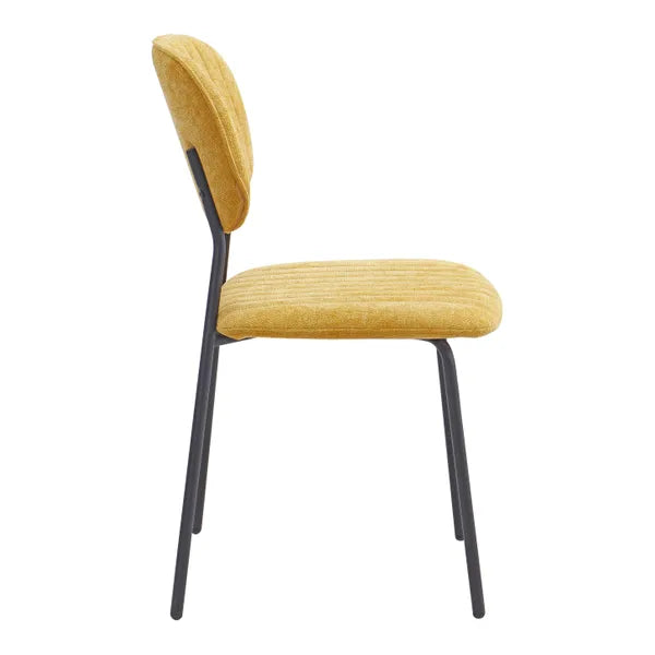 Chaise repas tissu jaune curry KOTA