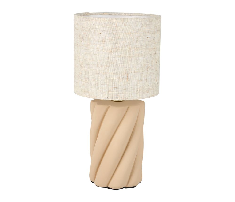 Lampe Torsadée Céramique Matte 'Twist' Beige Petit Modèle