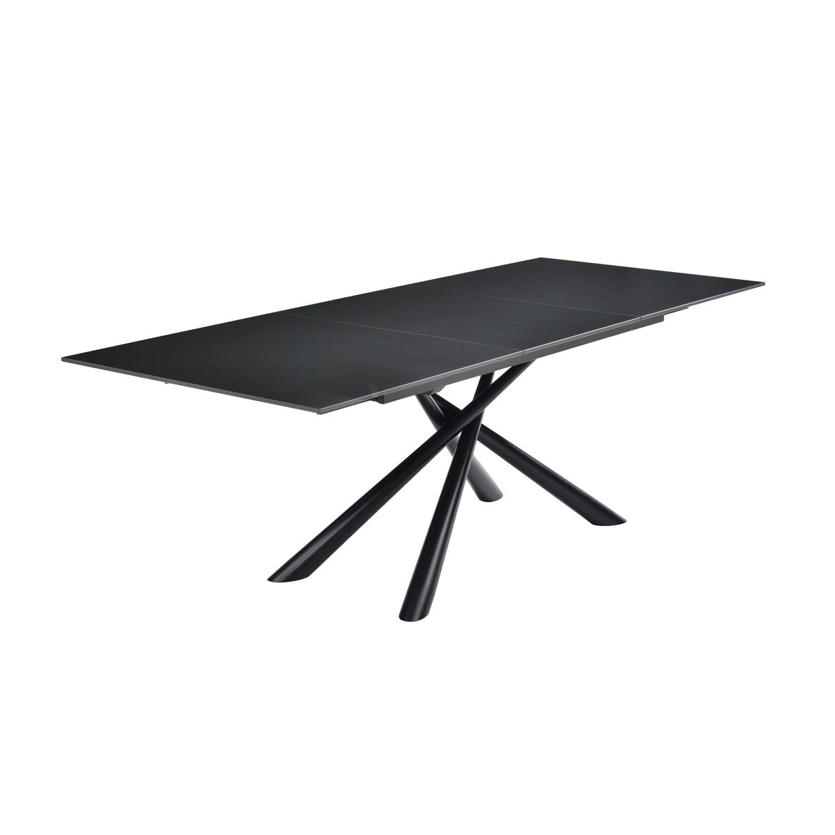 Table repas en céramique noir 160-220 cm avec allonge