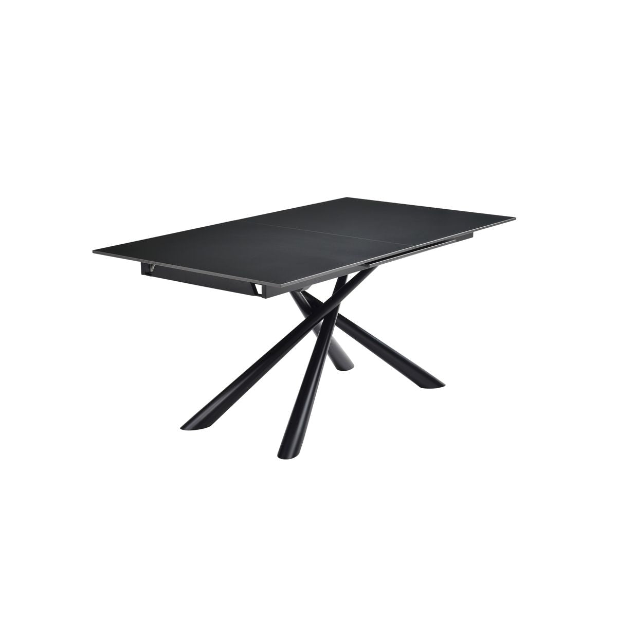 Table repas en céramique noir 160-220 cm avec allonge