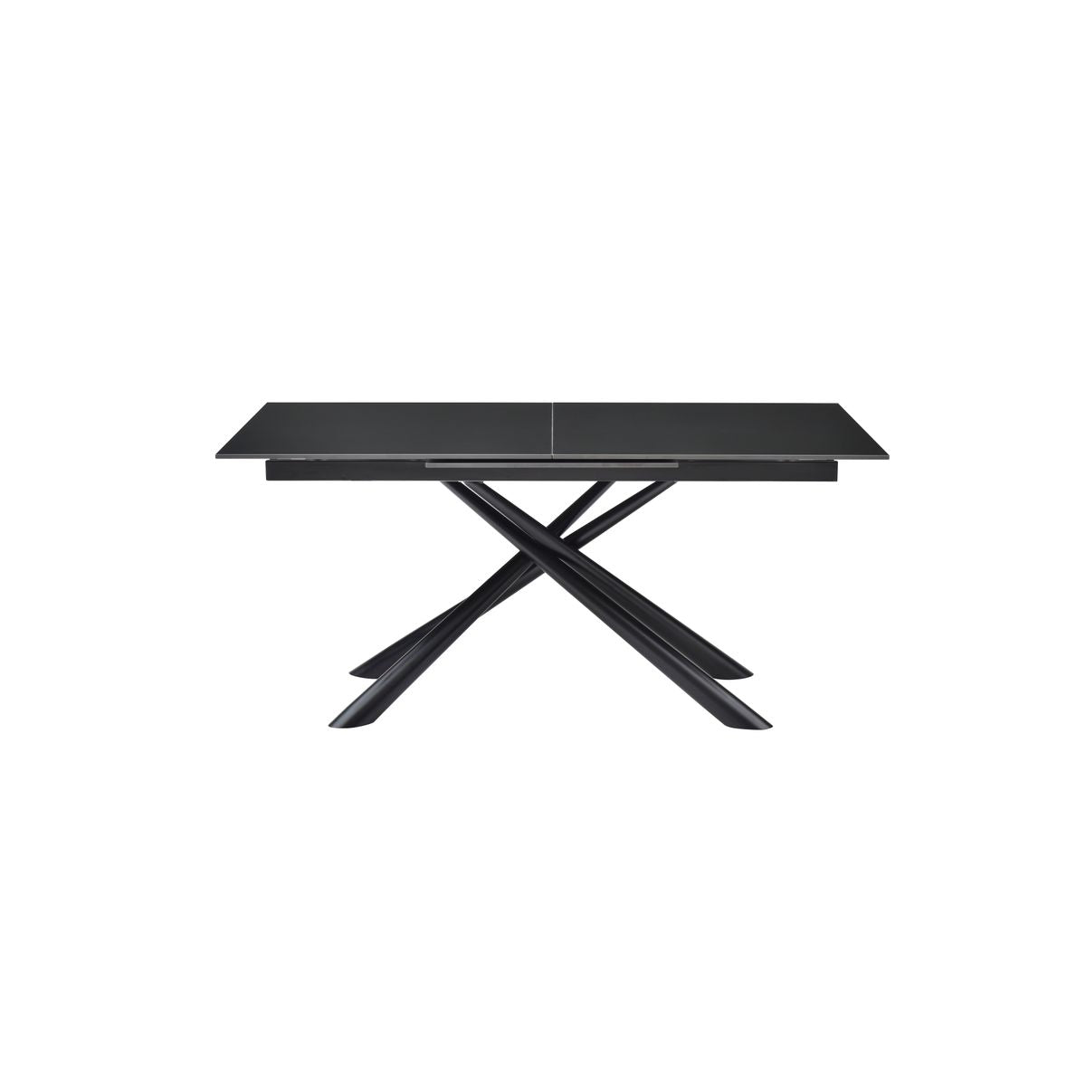 Table repas en céramique noir 160-220 cm avec allonge