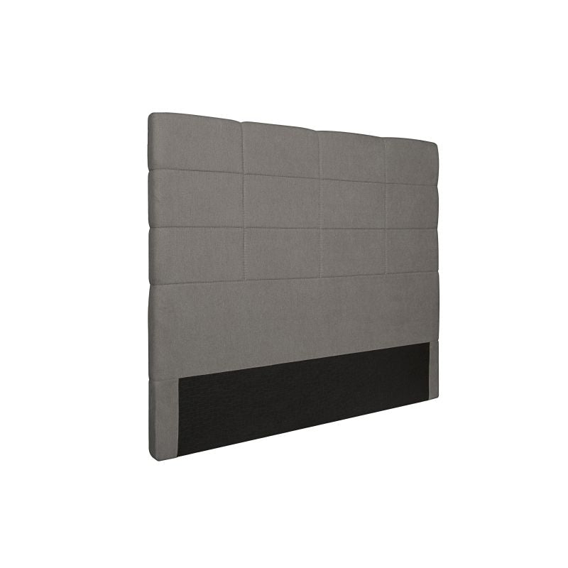 Tête de lit aspect quadrillé en tissu - Gris