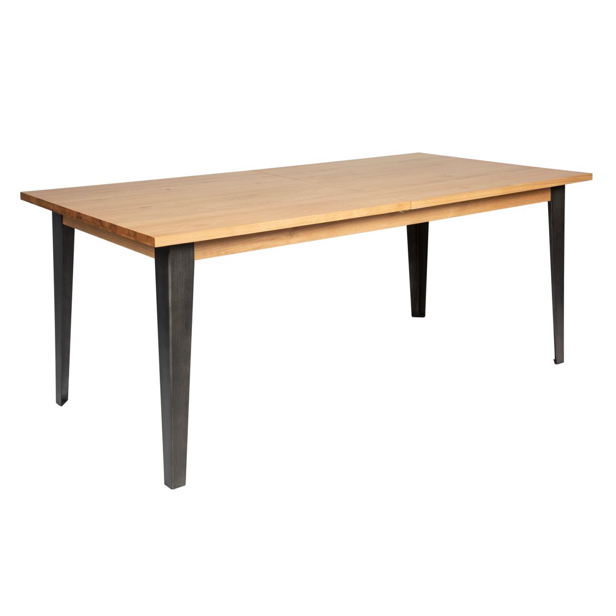 Table repas 180cm en placage chêne avec allonge intégrée 50cm