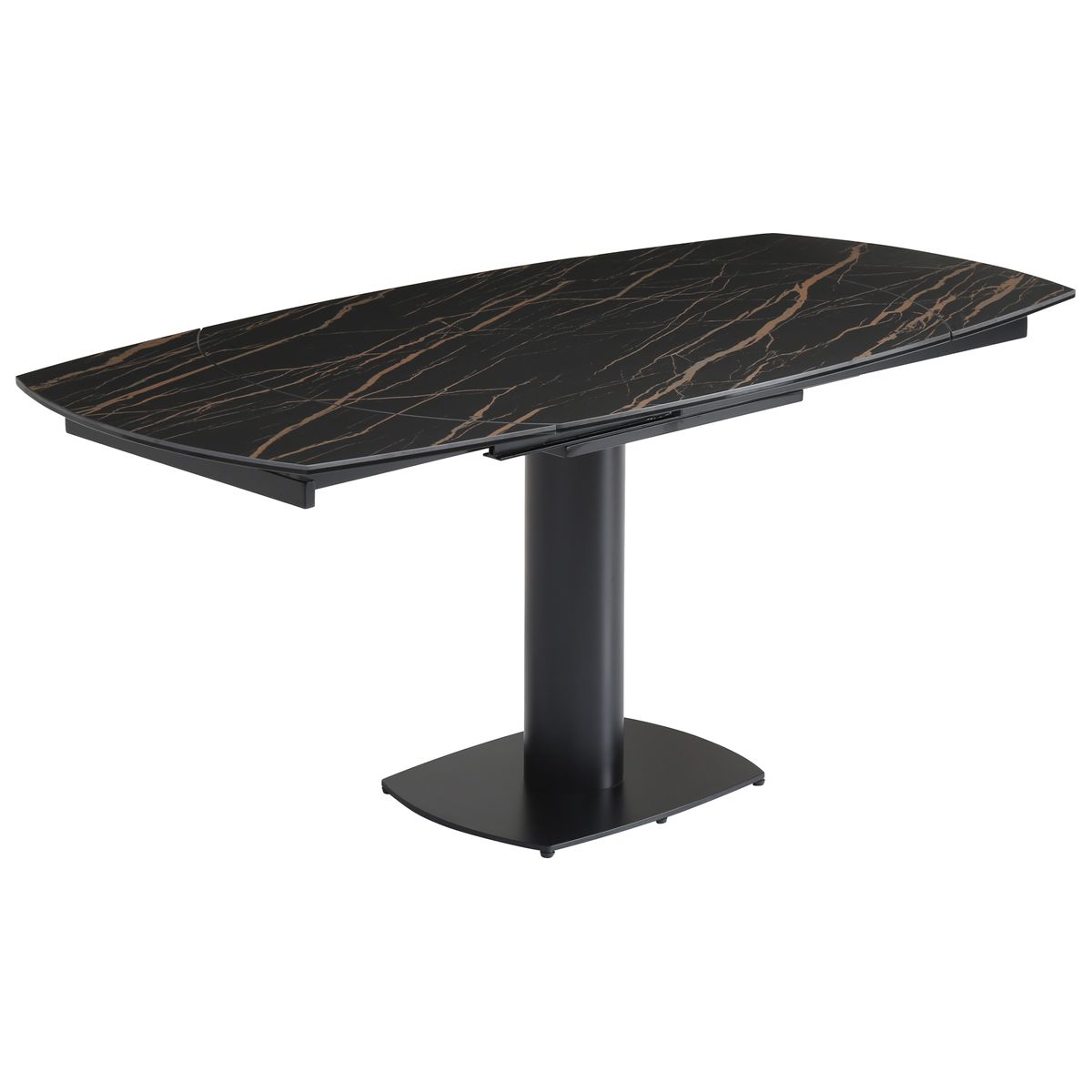Table repas céramique noir 120cm avec allonge ORLA