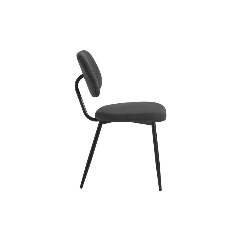 Lot de 4 chaises vintage en tissu et pieds métal - Noir