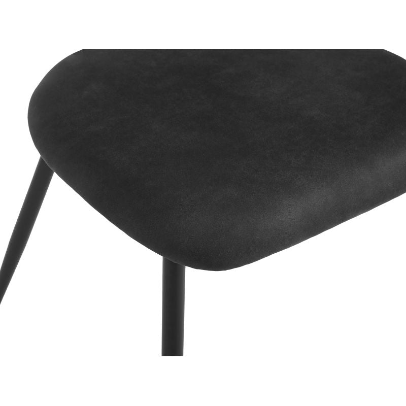 Lot de 6 chaises vintage en tissu et pieds métal - Noir