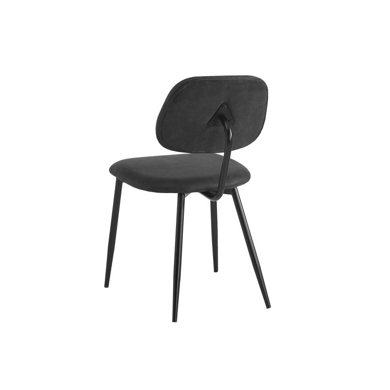 Lot de 6 chaises vintage en tissu et pieds métal - Noir