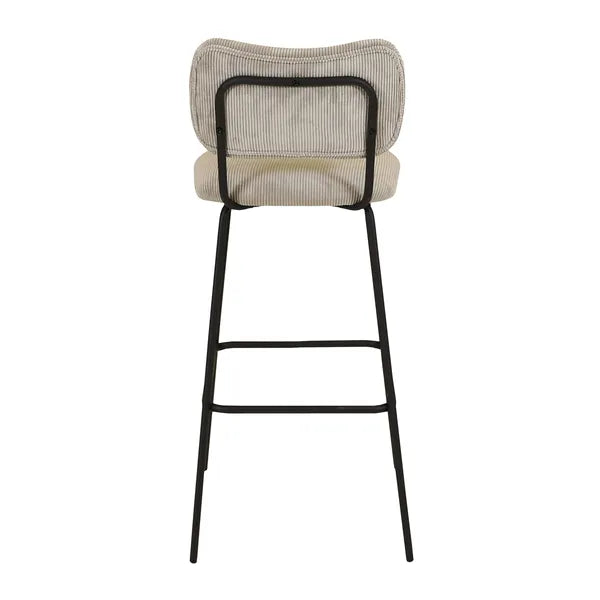 Chaise snack velours côtelé gris clair SEMA