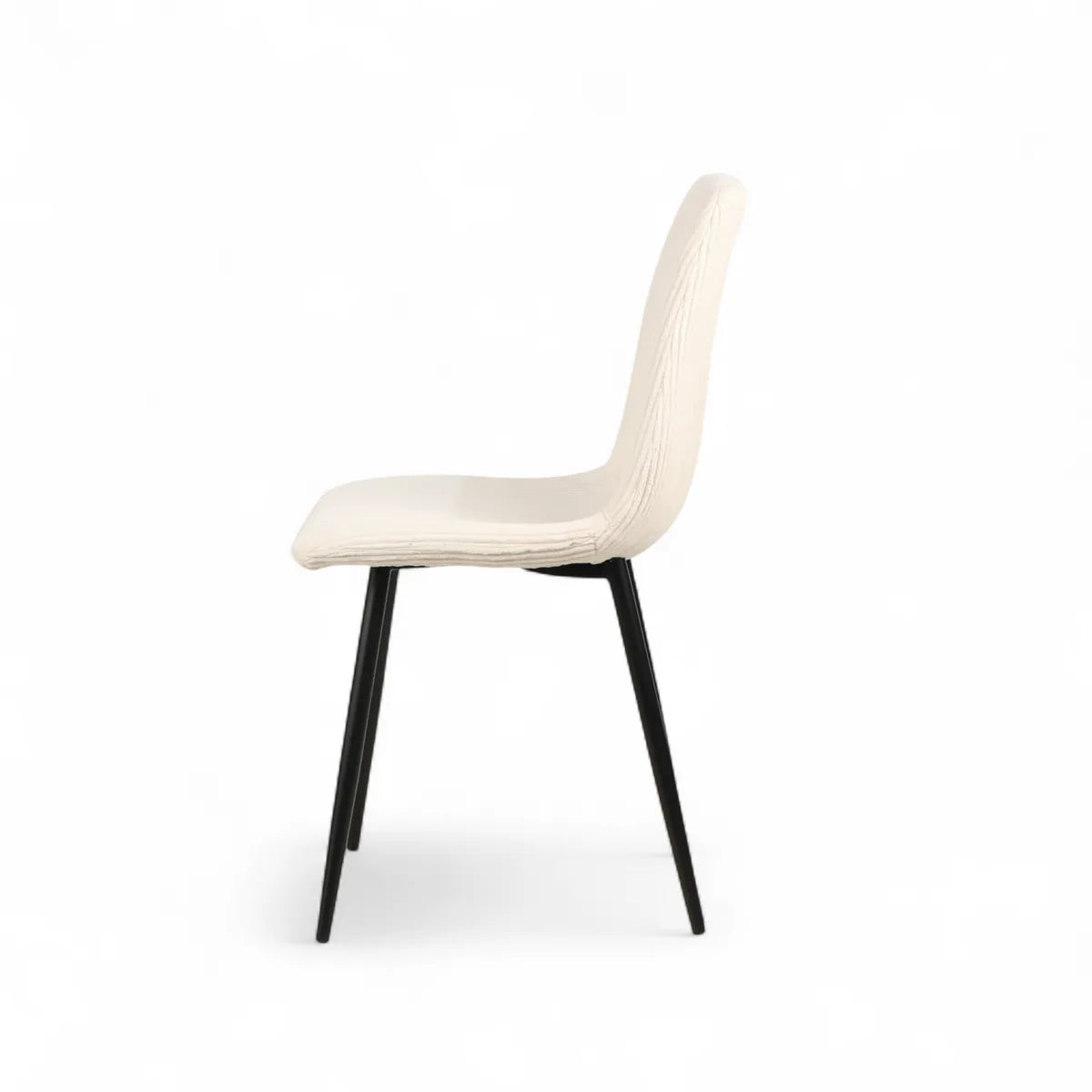 Chaise repas velours côtelé écru Sila