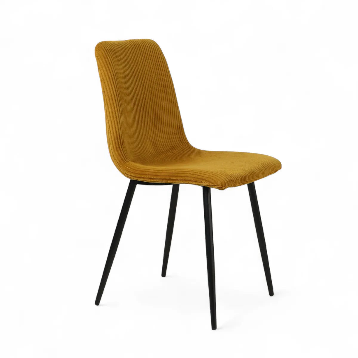 Chaise repas velours côtelé miel Sila