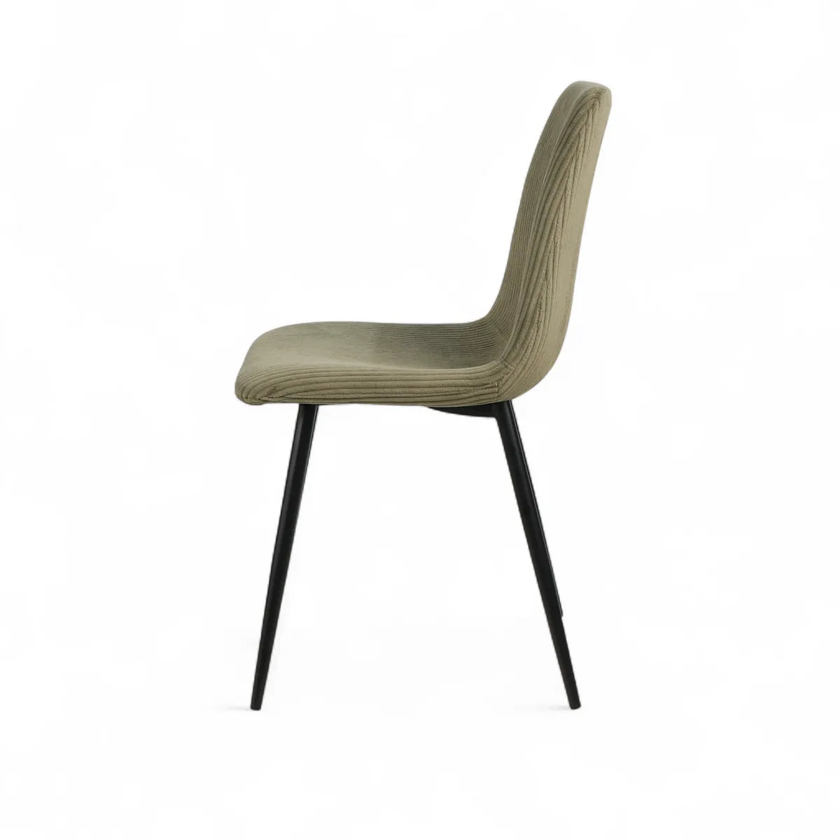 Chaise repas velours côtelé kaki Sila