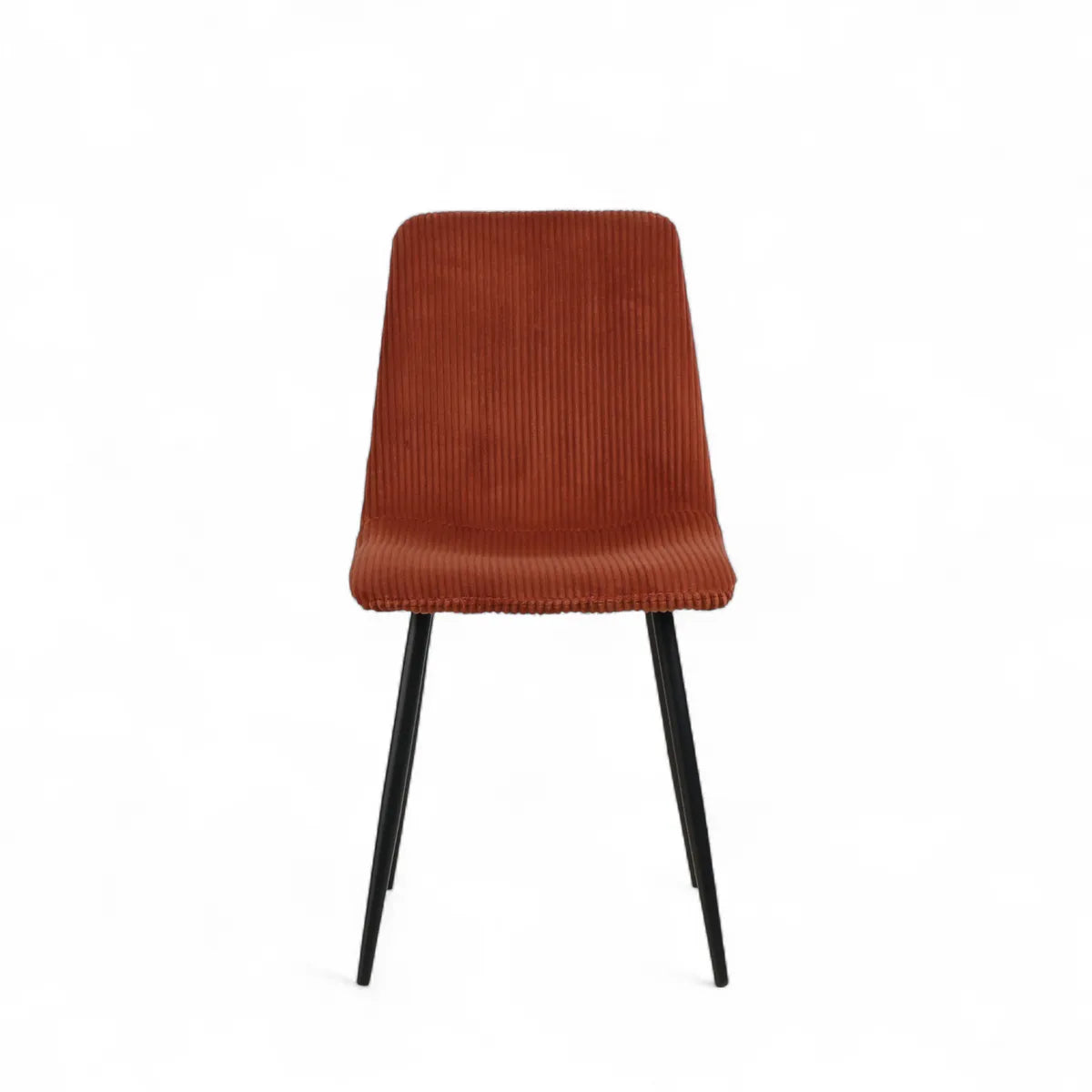 Chaise repas velours côtelé terracotta Sila