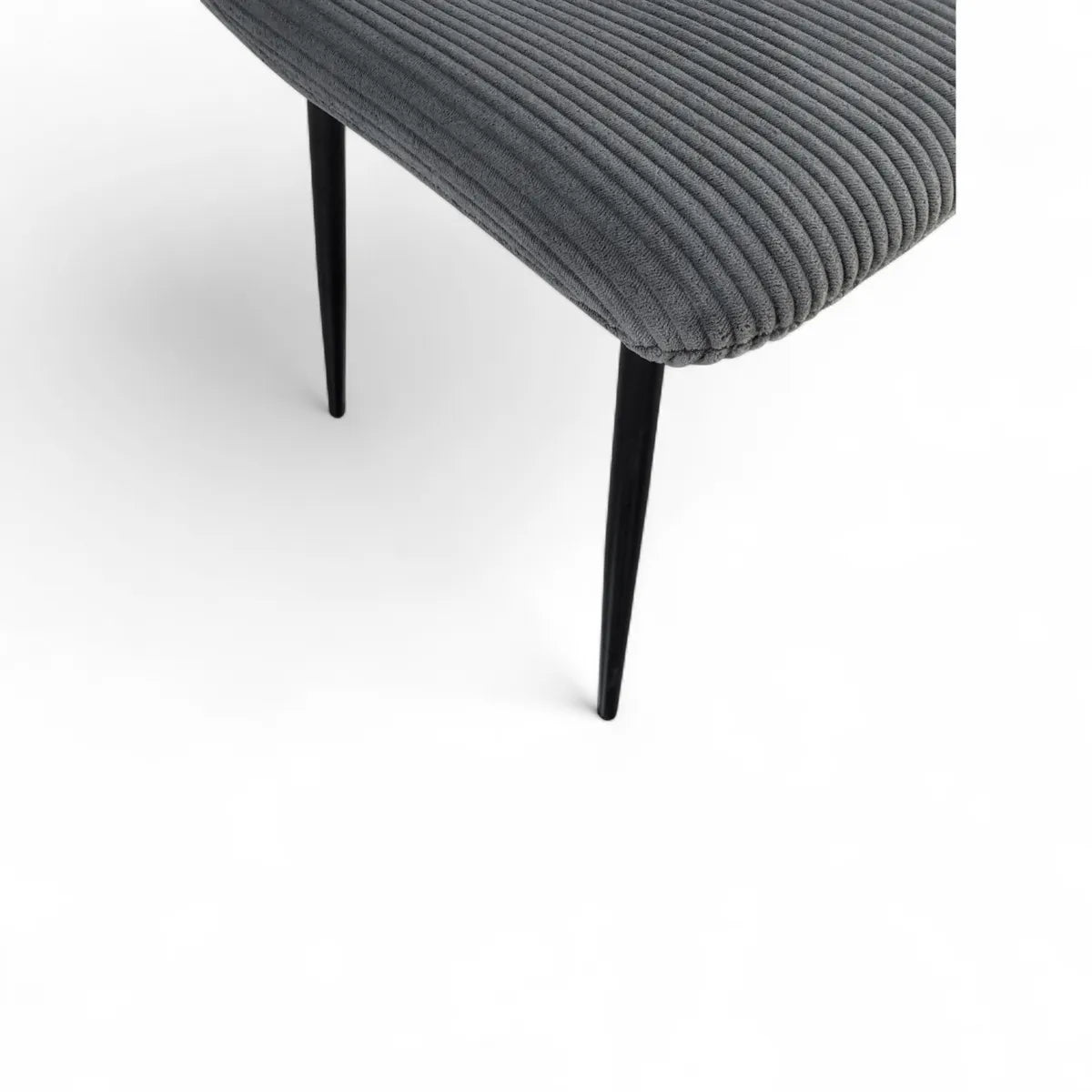 Chaise repas velours côtelé gris Sila