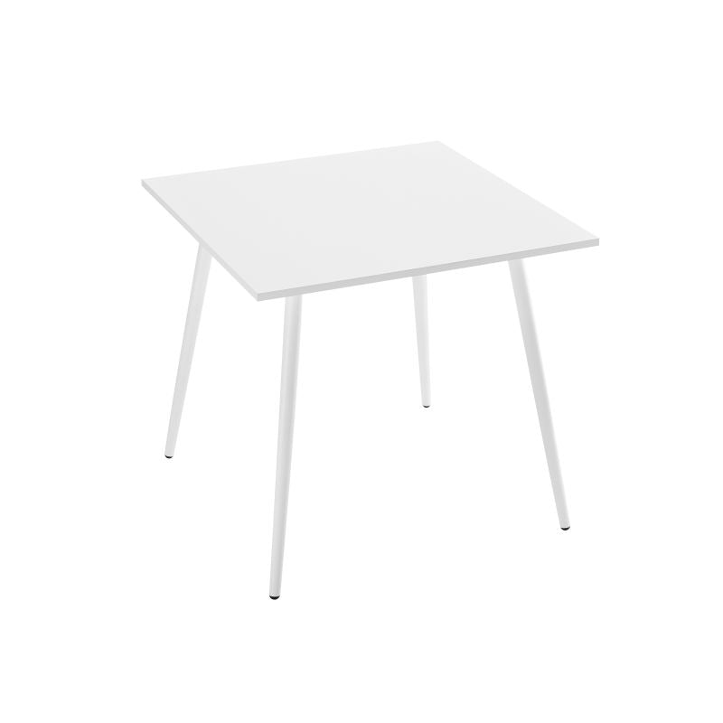 Table à manger métal carrée 80cm blanc - Blanc