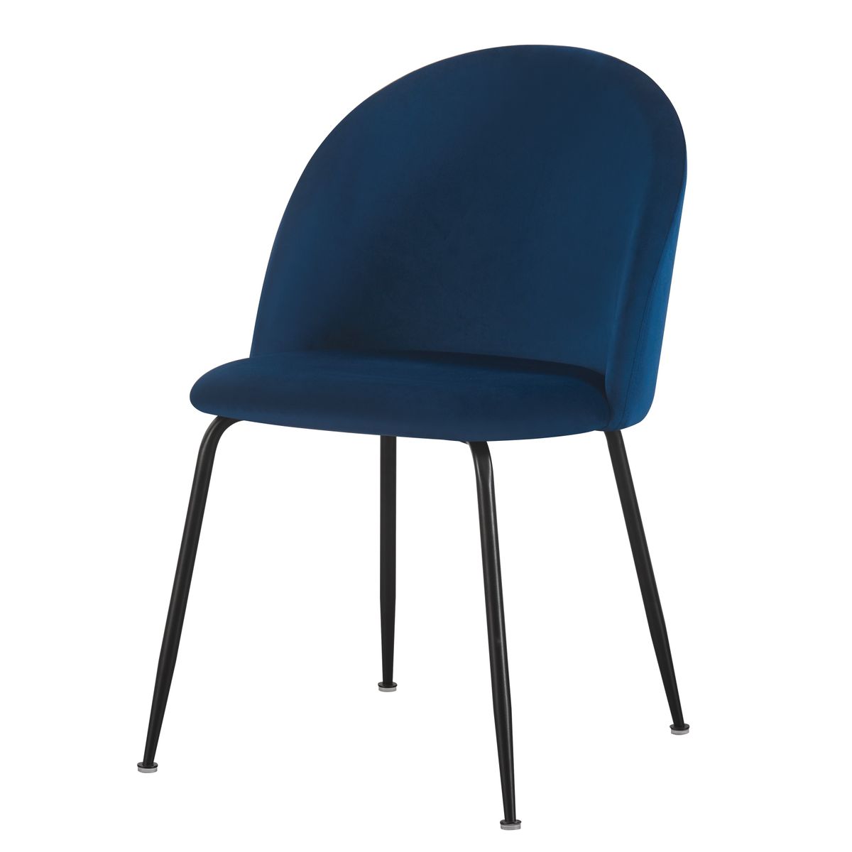 Chaise Valta velours bleu