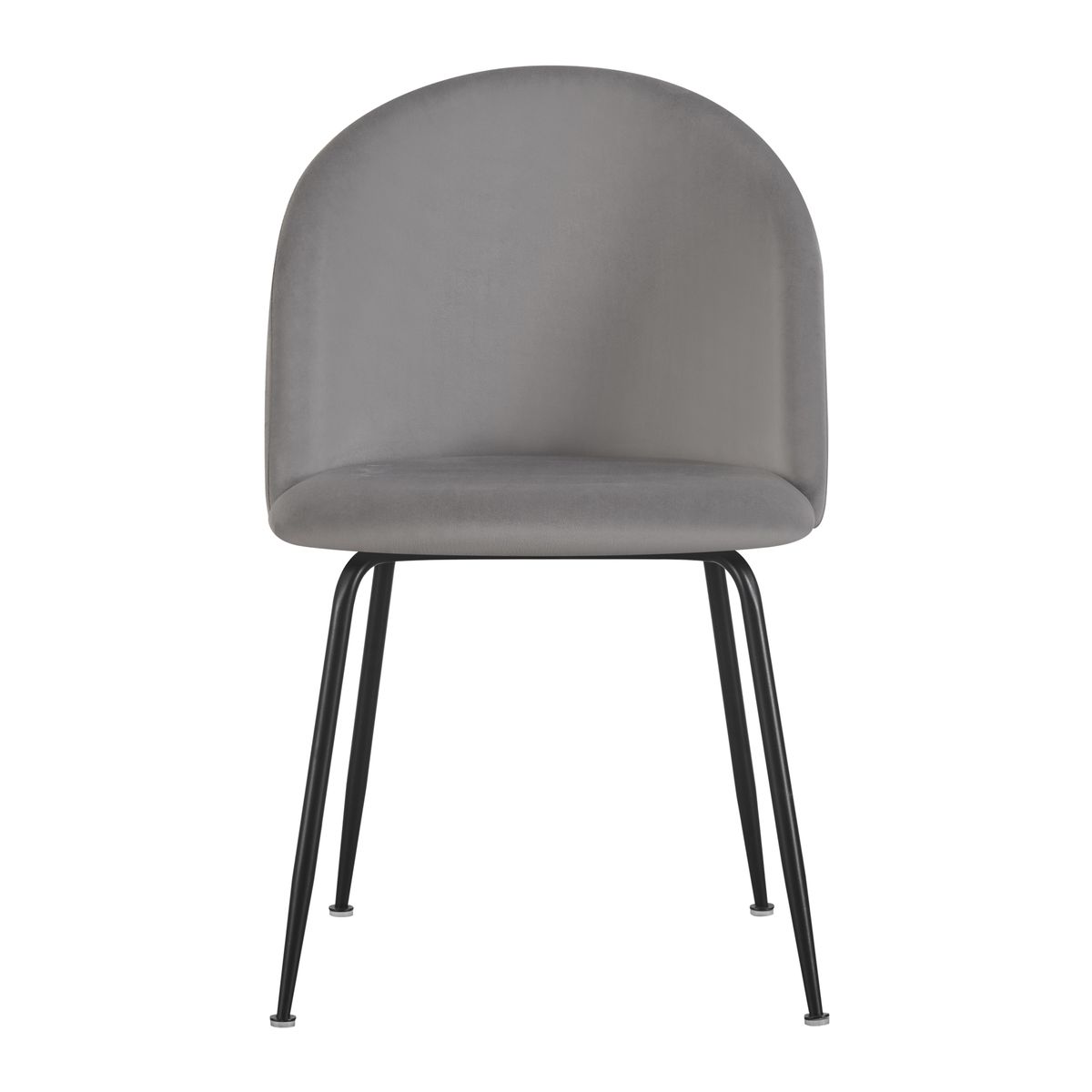 Chaise Valta velours gris clair