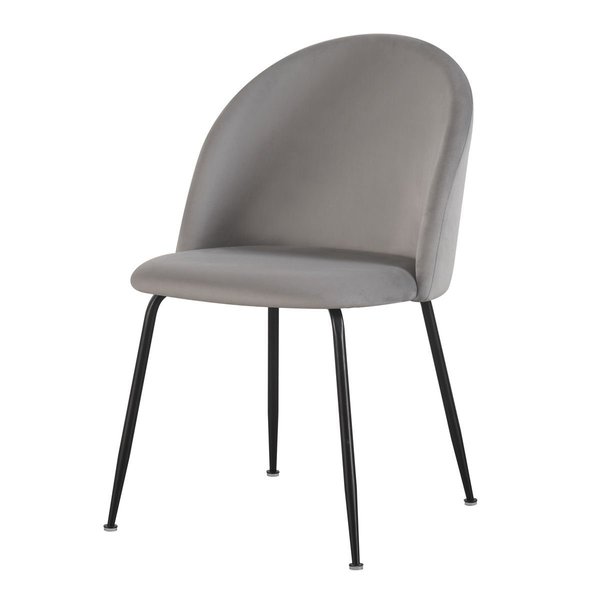 Chaise Valta velours gris clair